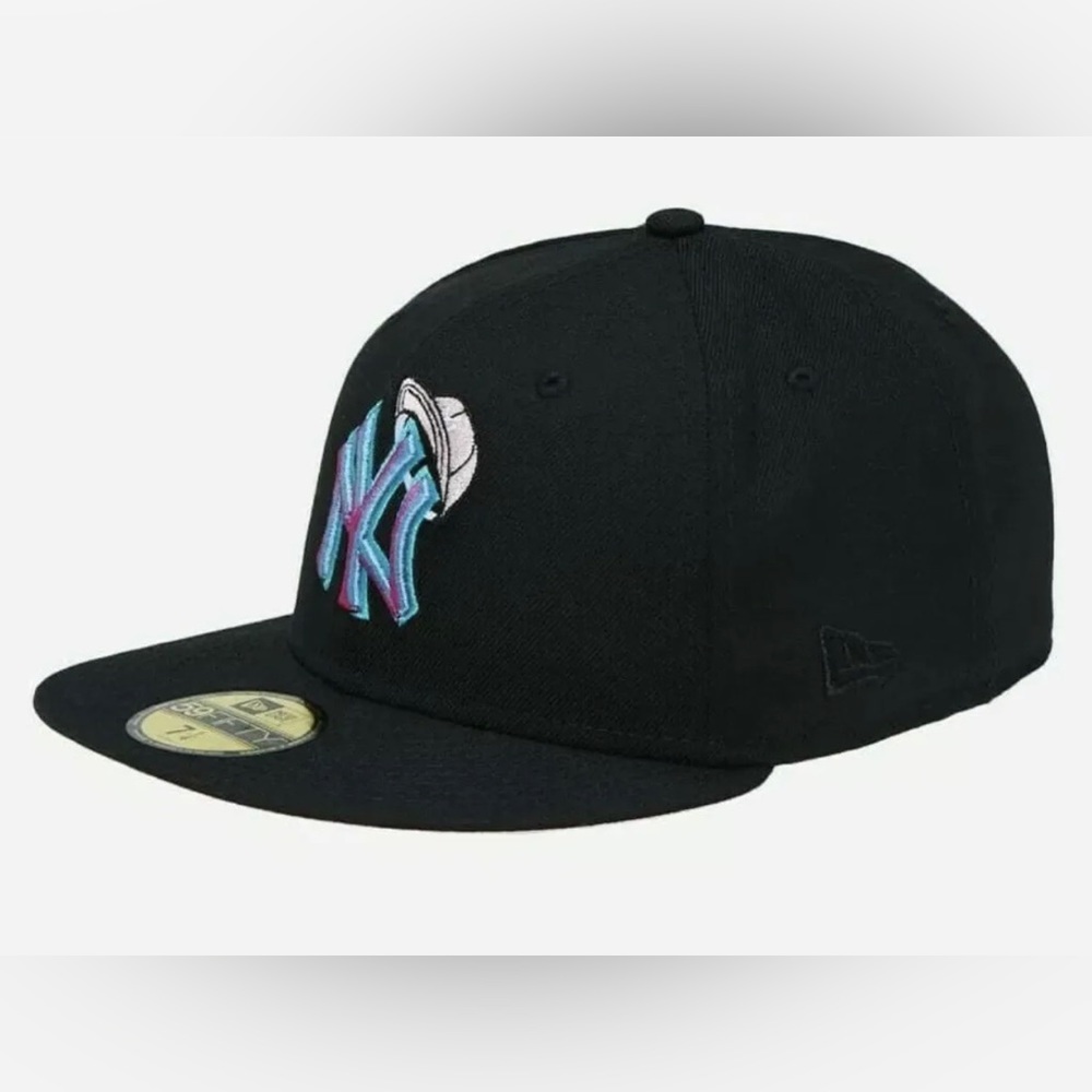 RARE New Era New York Yankees 2000 WS 59FIFTY Fitted Hat Pink UV Size 7 7/8